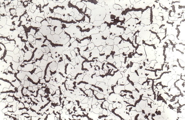Fig. 2:  Structure of vermicular graphite cast iron (GJV-300), ferritic matrix, ideal graphite formation,100:1