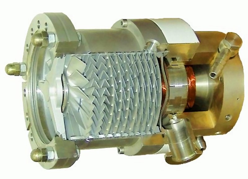Fig. 1: Section of a turbomolecular pump (vacuum pump), Source: Pfeiffer Vacuum