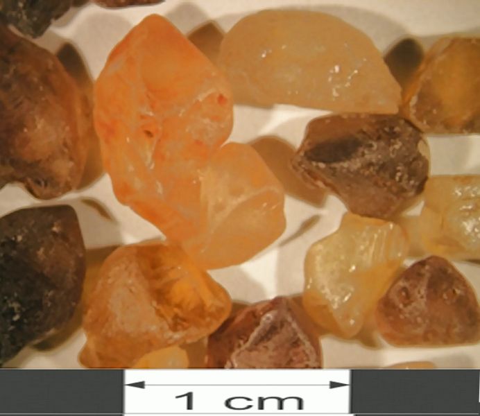 Fig. 2:  Zircon sand, rounded crystals, Anakie deposit, Queensland, Australia, source: Verein zur Verbreitung naturwissenschaftlicher Kenntnisse, University of Vienna