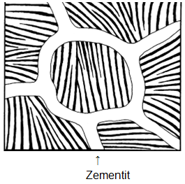Fig. 3: Schematic diagram of grain boundary cementite according to figure 2 (source: Brütsch/Rüegger AG, Regensdorf, Switzerland)